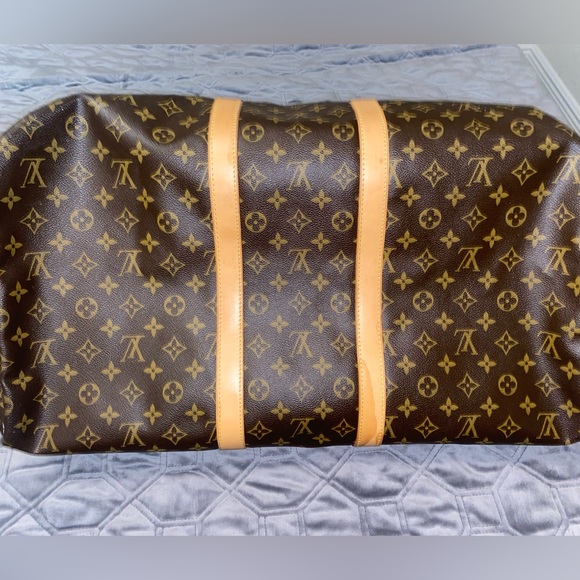 Authentic Vintage Louis Vuitton Keepall 55” Vachetta Leather Monogram Duffle Bag - Picture 3 of 8